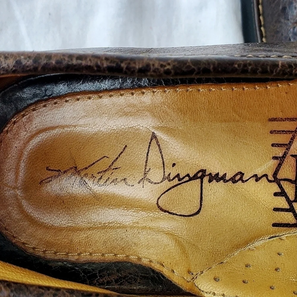 Martin Dingman Atomic Gel Slip On Driving Loafers Shoes Brown Size 9.5